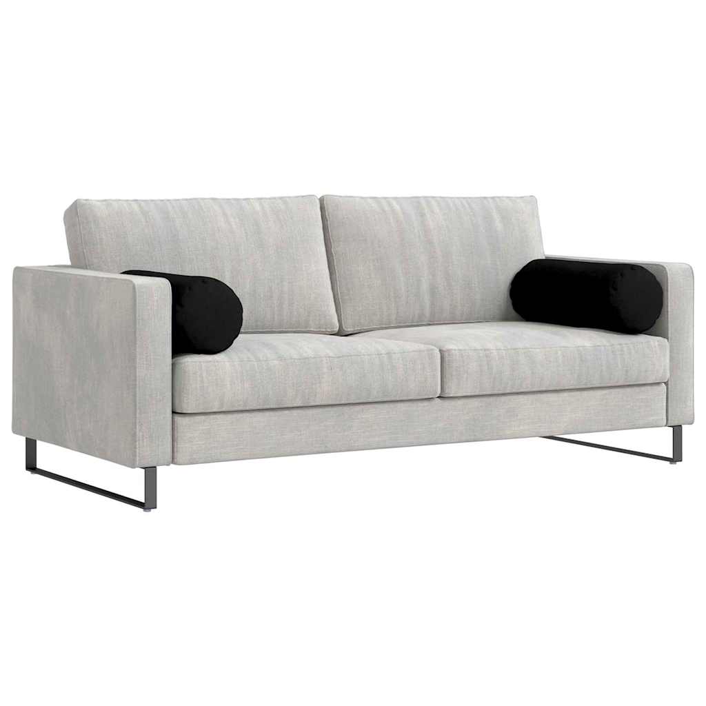 Bolster Pillows 2 pcs Black Ø 25 x 70 cm Microfibre Fabric